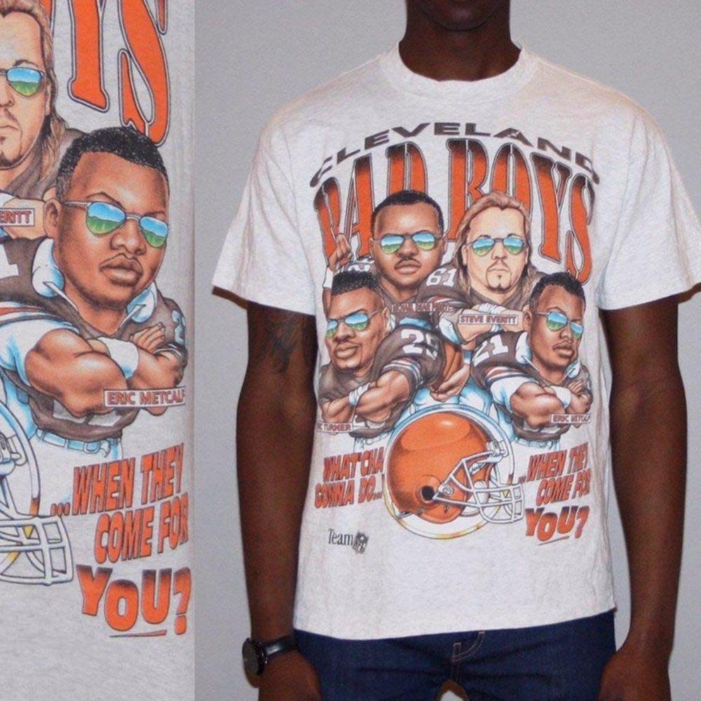 Retro Cleveland Browns Bad Boys Caricature T-Shirt, American Sport Shirt, Nfl